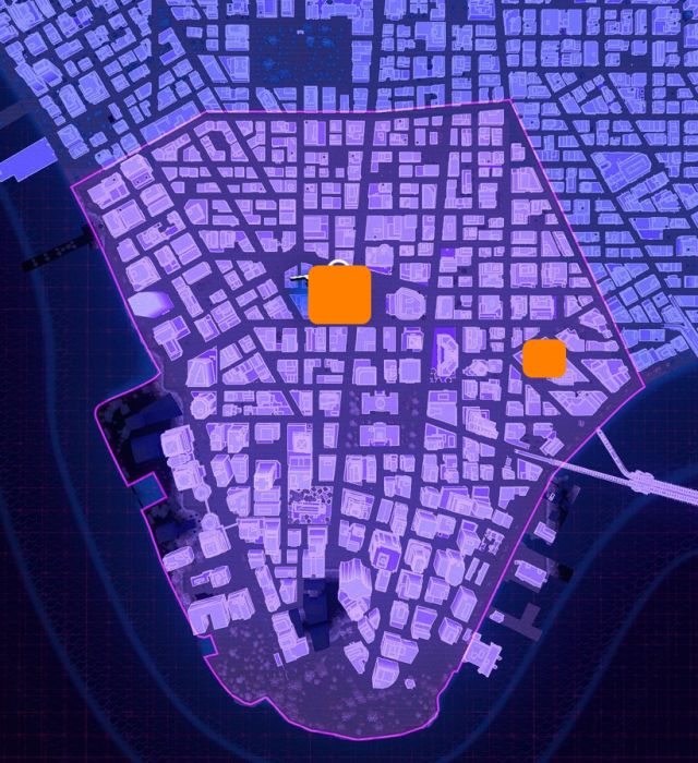 Locations of Spider-Bots in Financial District.