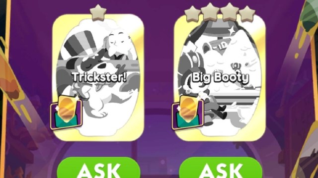 Two stickers that can be traded during the MONOPOLY GO! Golden Blitz Event