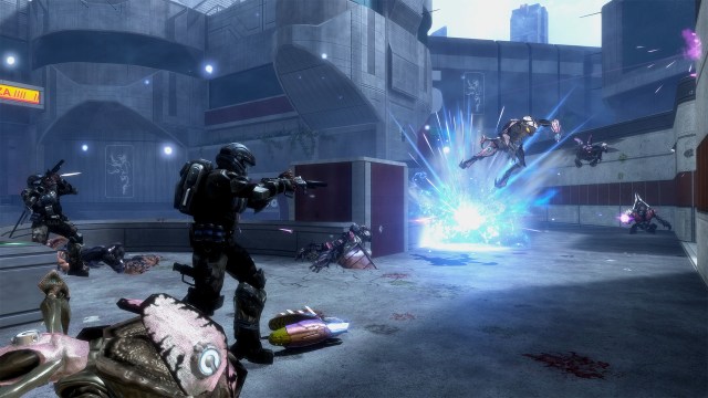 An ODST shoots a group of enemies in Halo 3: ODST.
