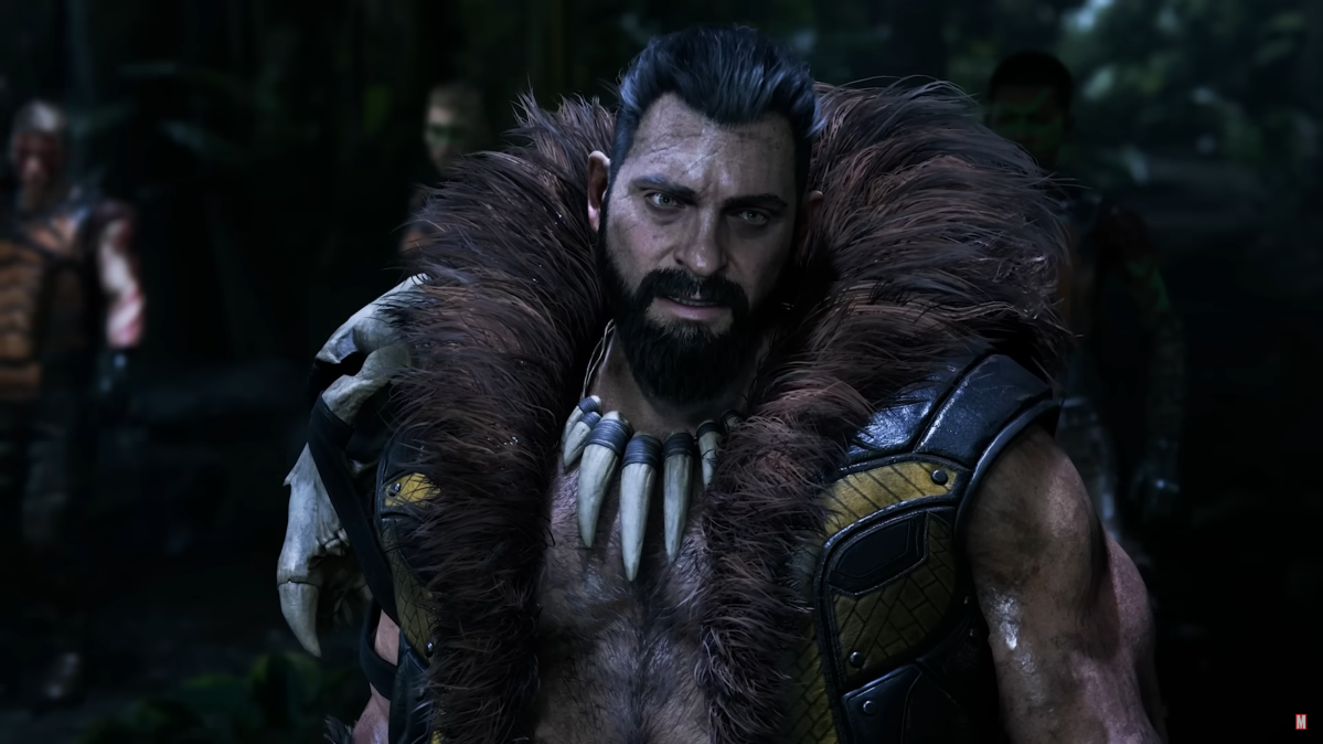 Kraven the Hunter in the woods in Spider-Man 2.