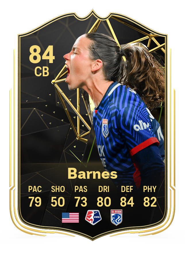 Lauren Barnes 's card in EA FC 24's TOTW 6.