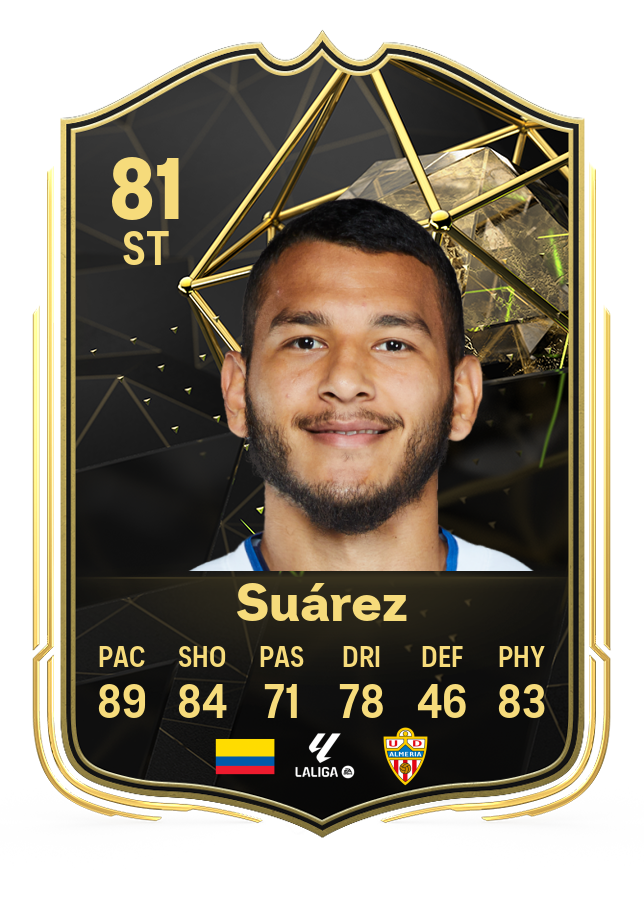 Screenshot of Luis Suarez's 81-rated card in EA FC 24's Ultimate Team TOTW 3.
