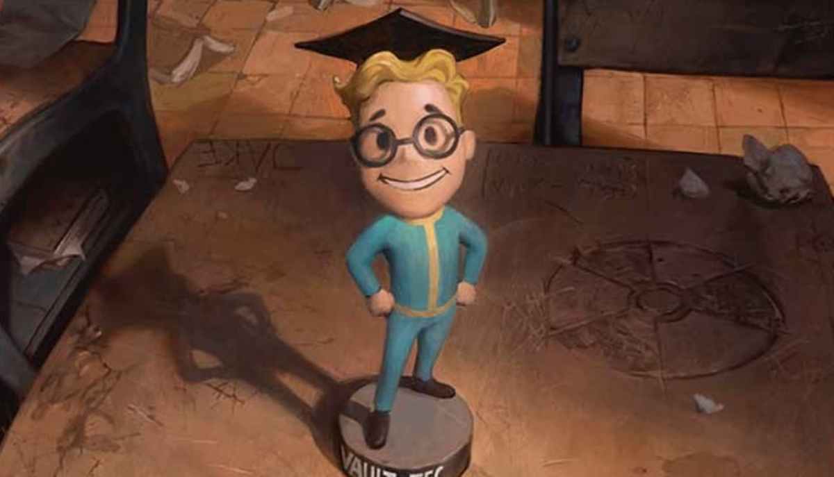 Image of Bobblehead from Fallout through MTG Fallout Commander set Intelligence Bobblehead
