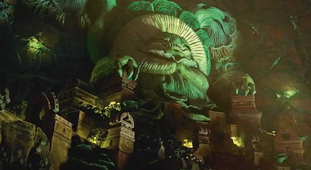 Image of fungus sitting on a throne of buildings underground on MTG in LCI
