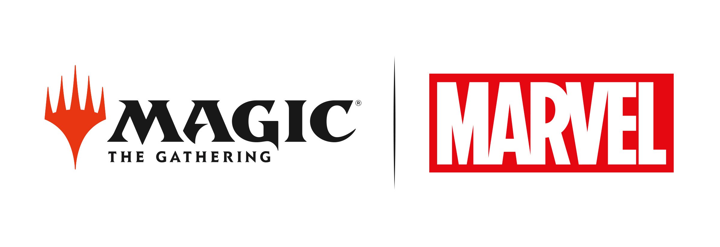 Image of MTG and Marvel logos together through Universes Beyond crossover