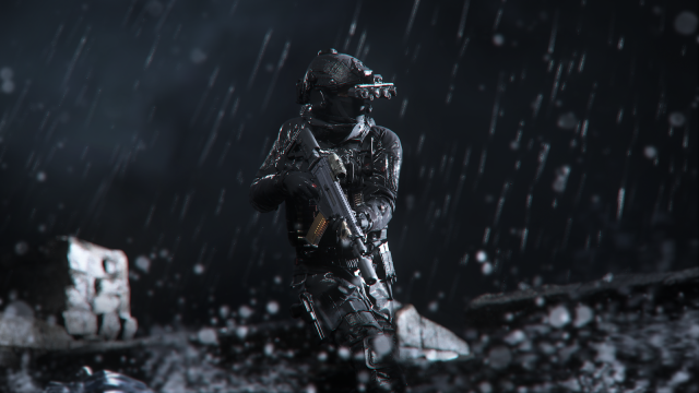 MW3 SAS soldier in the rain