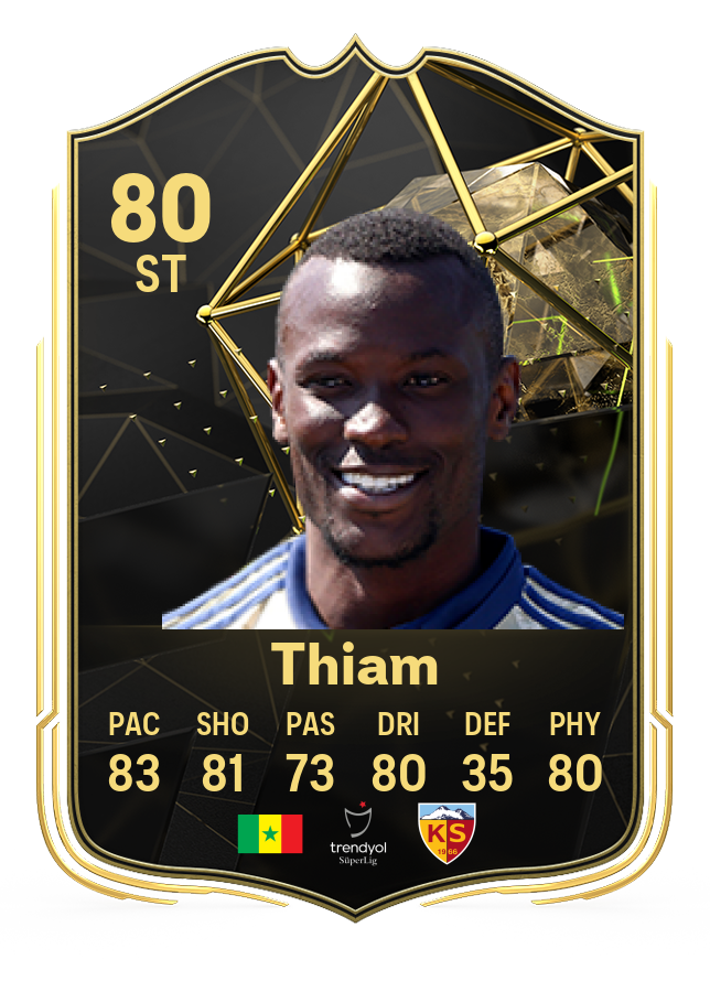 Mame Thiam's card in EA FC 24's TOTW 6.