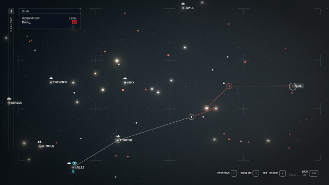 Image of the Star Map in Starfield.