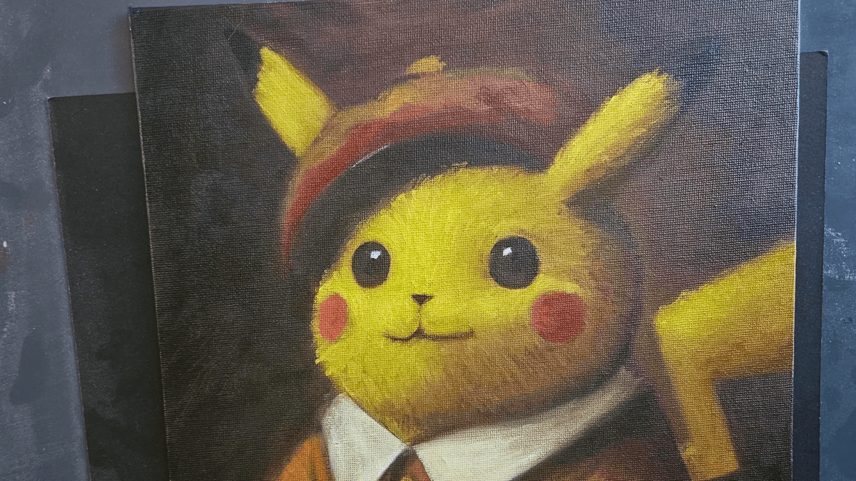 A Pikachu painted in a Renaissance-style