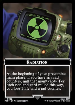 Image of radiation symbol from Fallout franchise through Radiation MTG Fallout Commander set