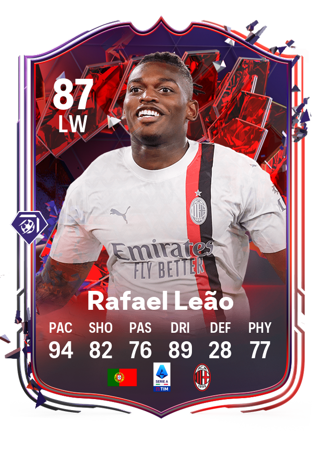 Image of Rafael Leão 's Trailblazers' card in EA FC 24 Ultimate Team.