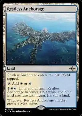 Restless Anchorage, a land from early spoilers for Lost Caverns of Ixalan