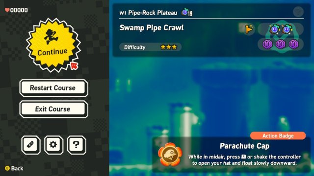 Super Mario Bros. Wonder Swamp Pipe Crawl 100% Completion Menu