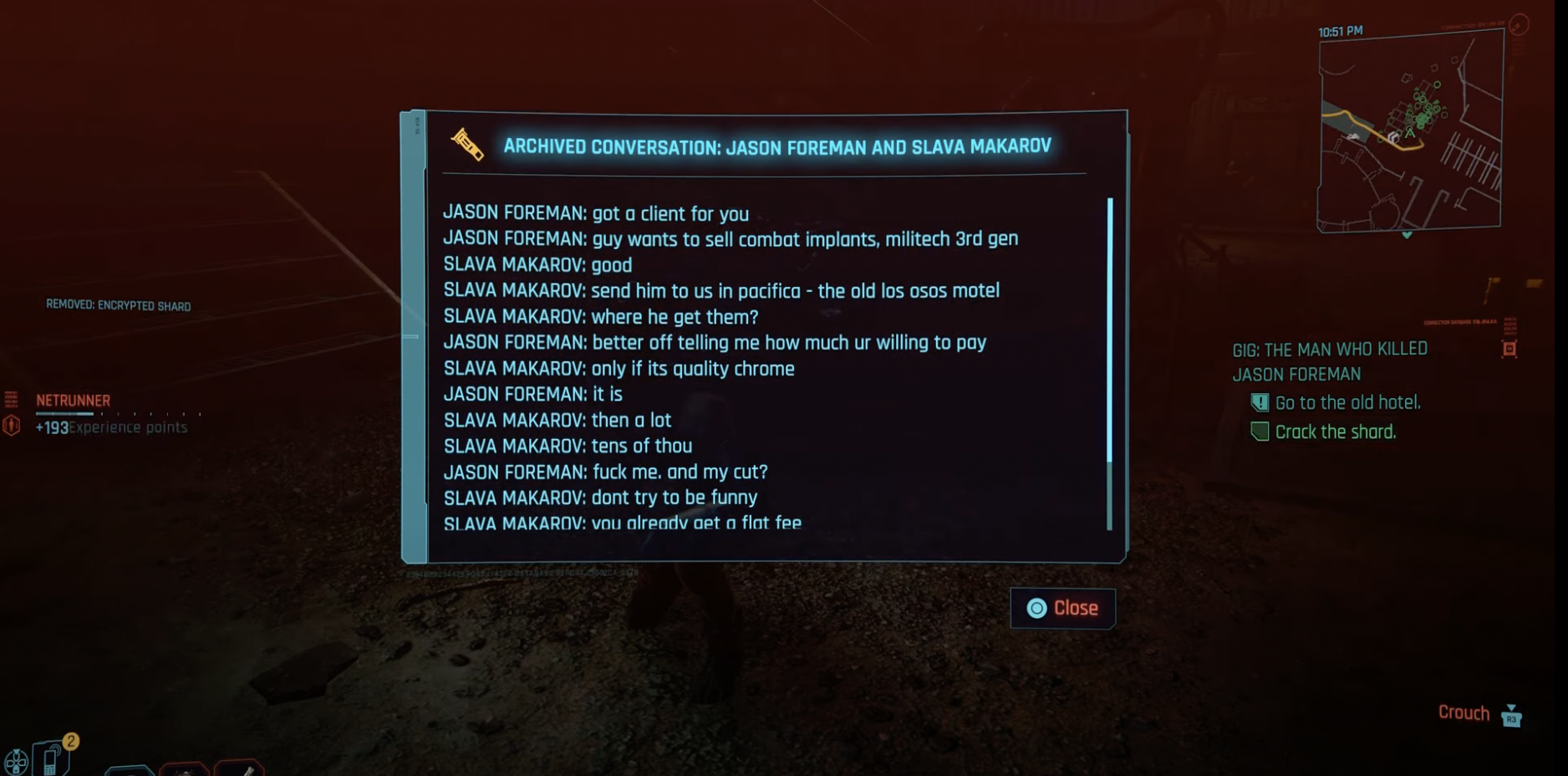 Conversation between Jason Foreman and Makarov encrypted on the 