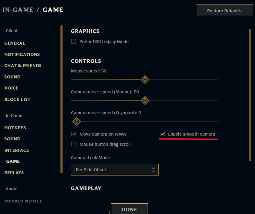 The best camera settings in League of Legends