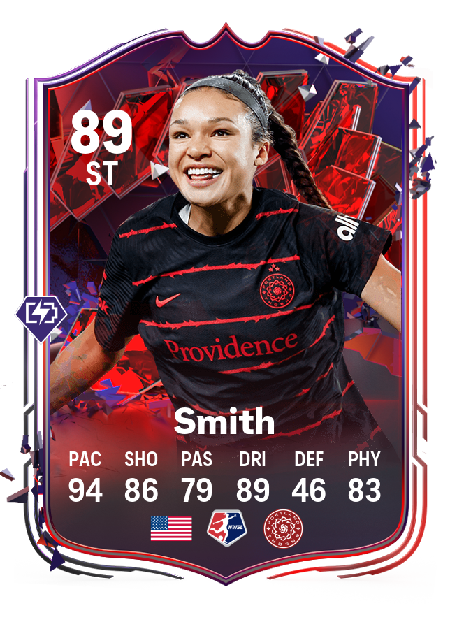 Image of Sophia Smith's Trailblazers' card in EA FC 24 Ultimate Team.