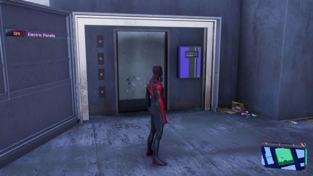 Spider-Man at the door of the Astoria Prowler Stash