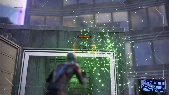Spider-Man scanning a door
