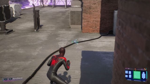 Spider-Man and a broken cable