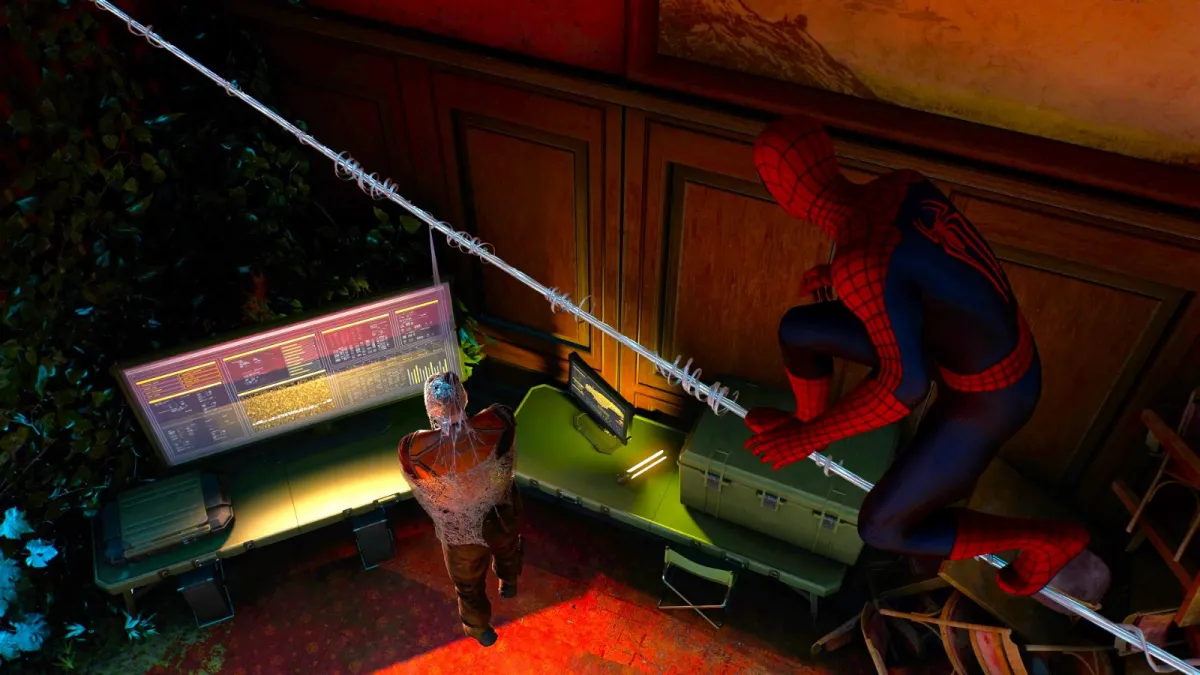 Spider-Man on a Web Line