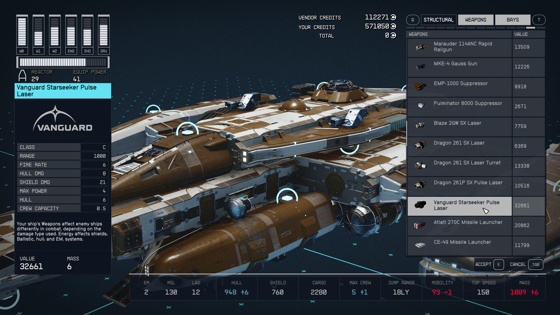 Starfield: Best Laser (LAS) ship weapons, ranked