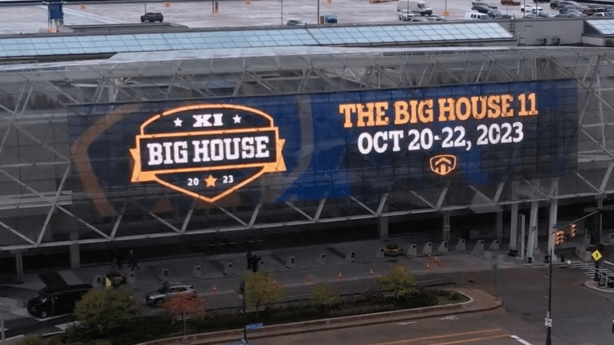 The digital banner for The Big House 11 outside of the main venue.