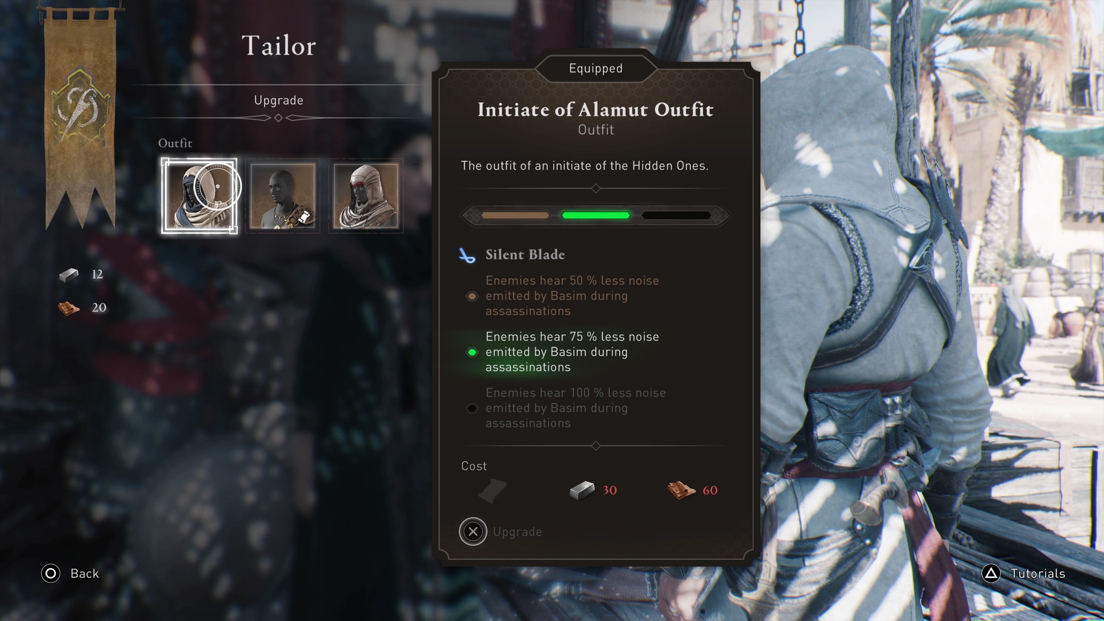 How to upgrade outfits in Assassin's Creed Mirage