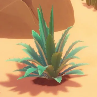 A spiky green Agave plant growing in Disney Dreamlight Valley. 