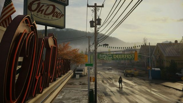 overhead shot of town in alan wake 2