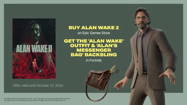 Alan Wake x Fortnite promotional image.