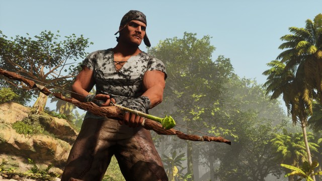 Player holding bow and Tranq Arrow in Ark: Survival Ascended.