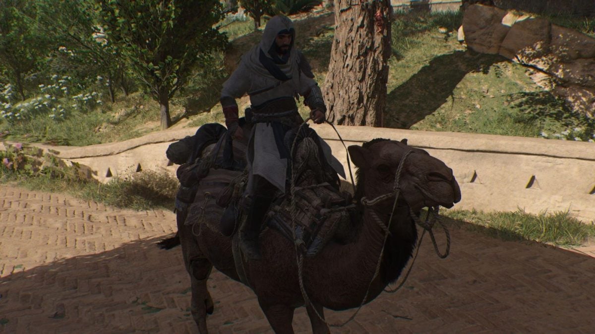 Basim riding mount in assassin's creed mirage.