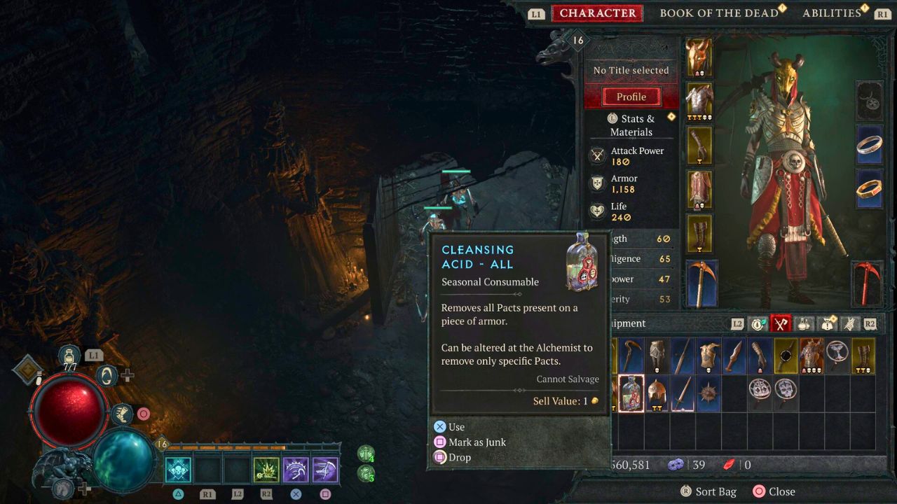 The Cleansing Acid card and how it works in season 2 of Diablo 4