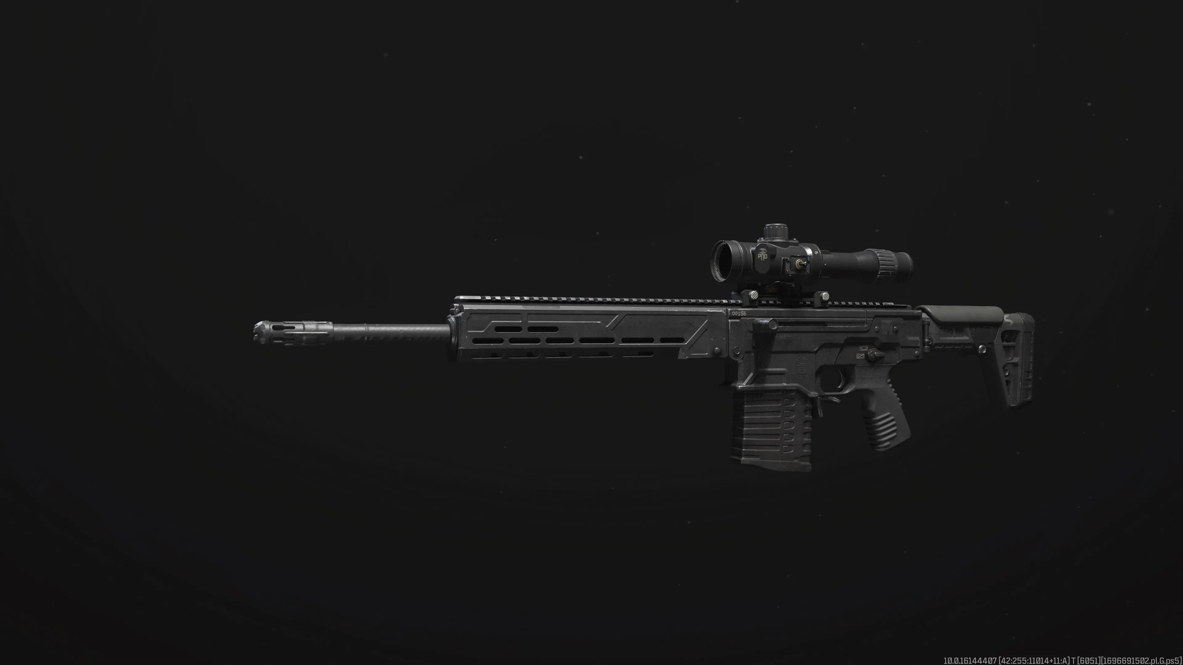 A screenshot of the KV Inhibitor sniper rifle in MW3.