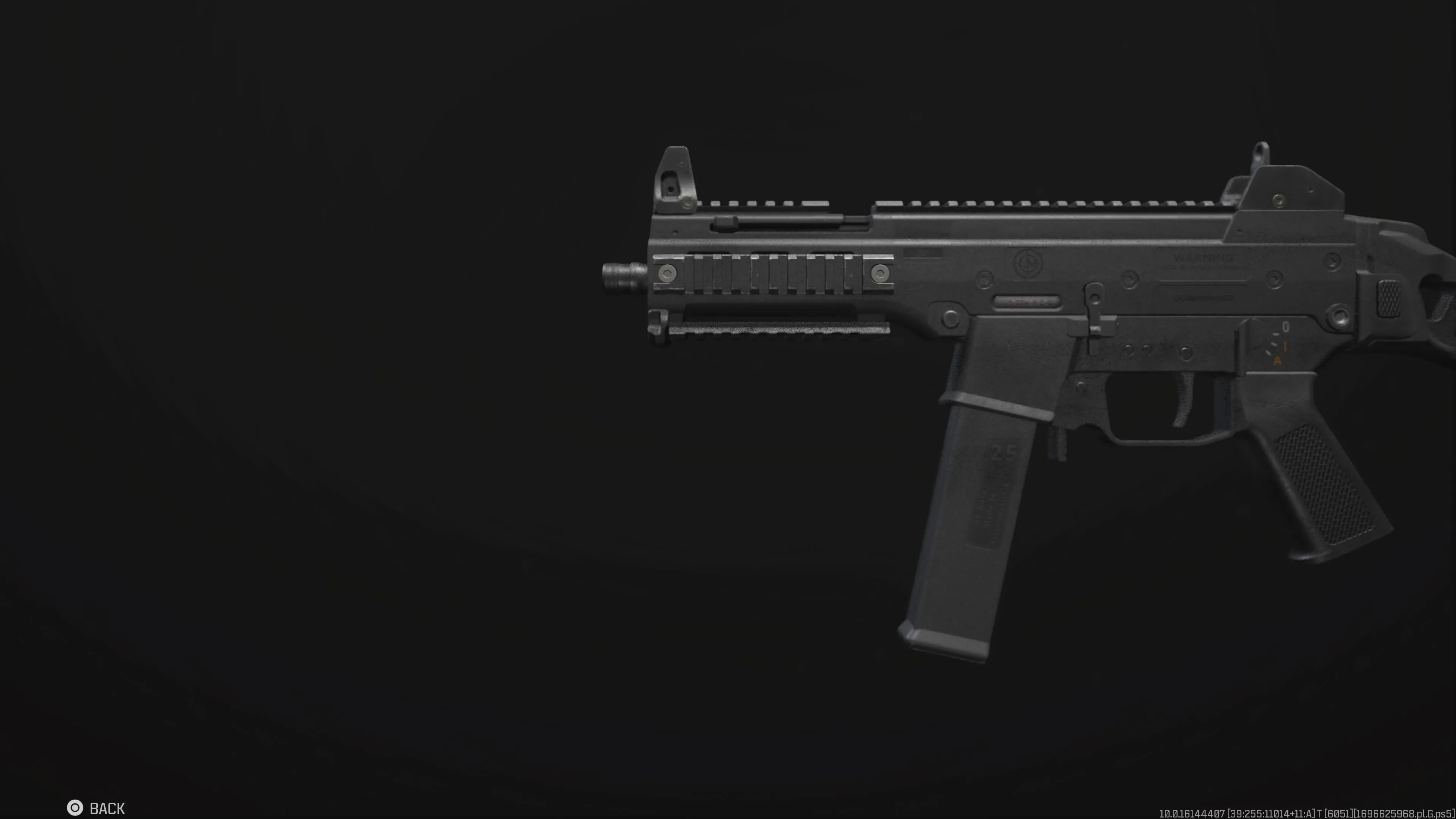 An up-close screenshot of the Striker SMG in MW3.