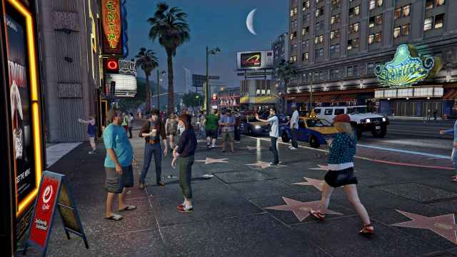 Walk of Fame in GTA 5 filled with NPCs