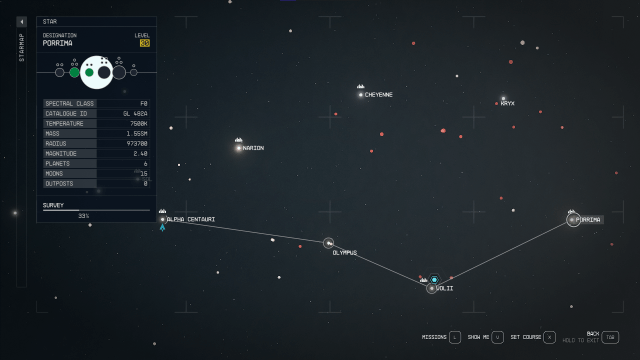 Starfield's starmap.