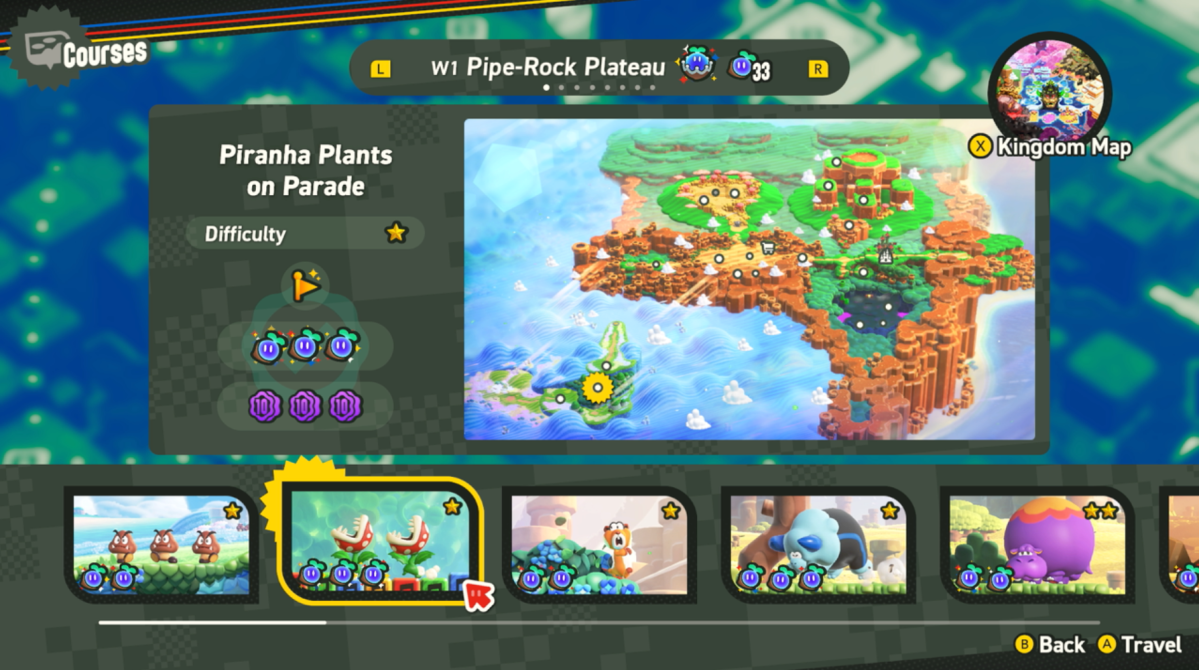 Piranha Plants Level Screen in Mario Wonder