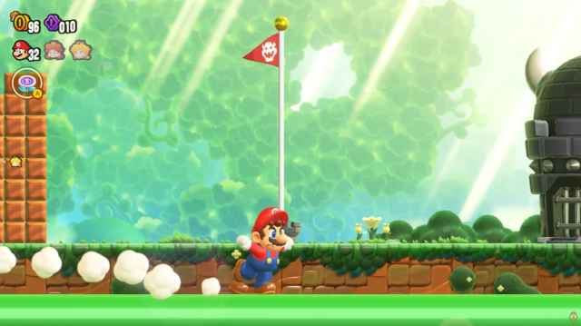 Running towards the end in Mario Wonder