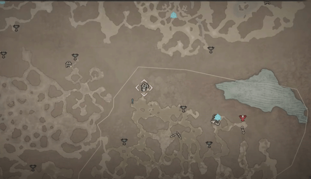 The location of the Fetid Mausoleum on the map