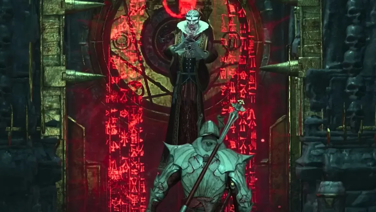 Lord Zir floating above a knight in Diablo 4 Season 2