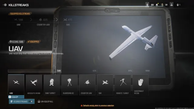 A screenshot of the UAV killstreak in MW3.
