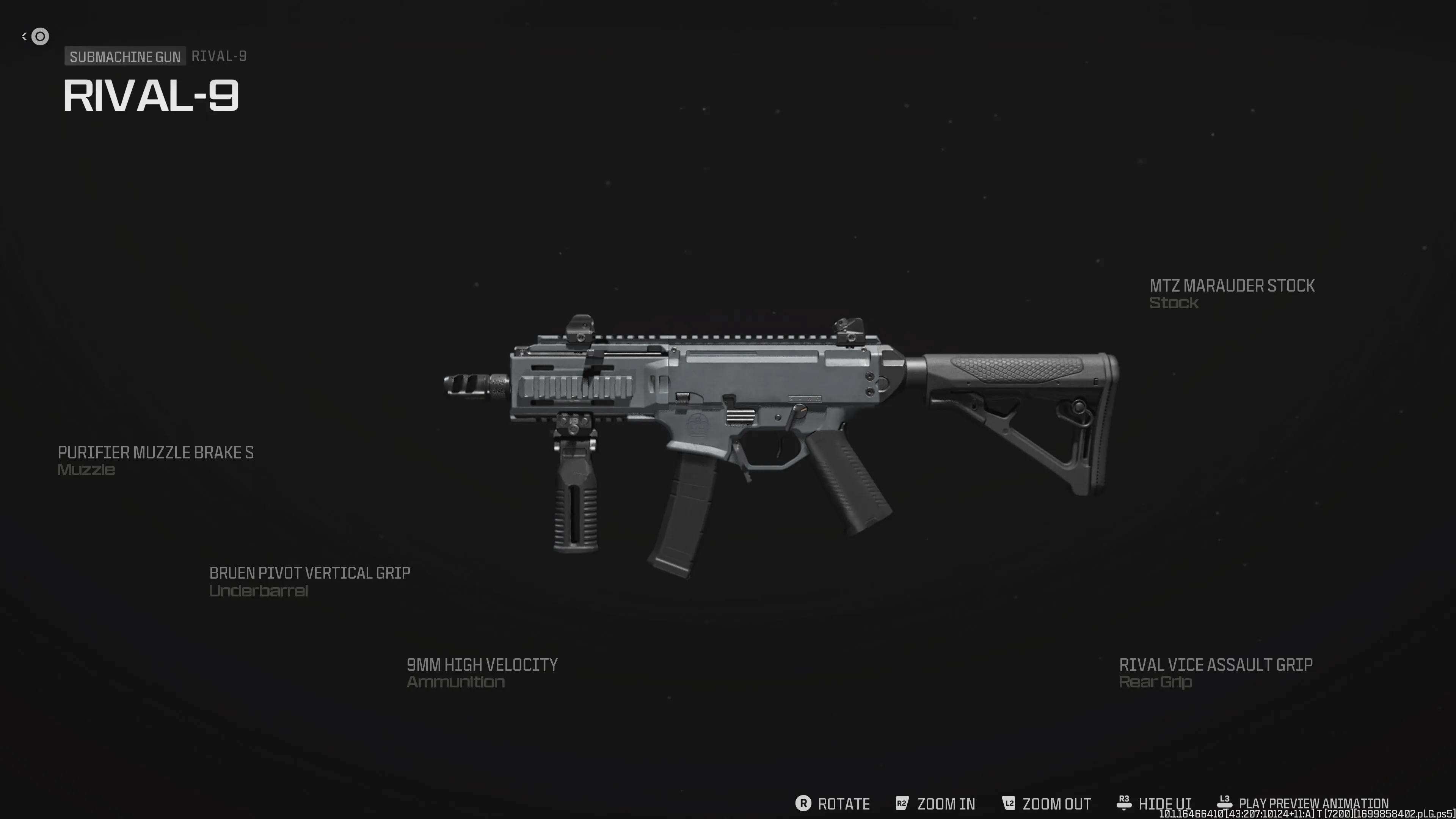 A screenshot of the best Rival-9 loadout in MW3.