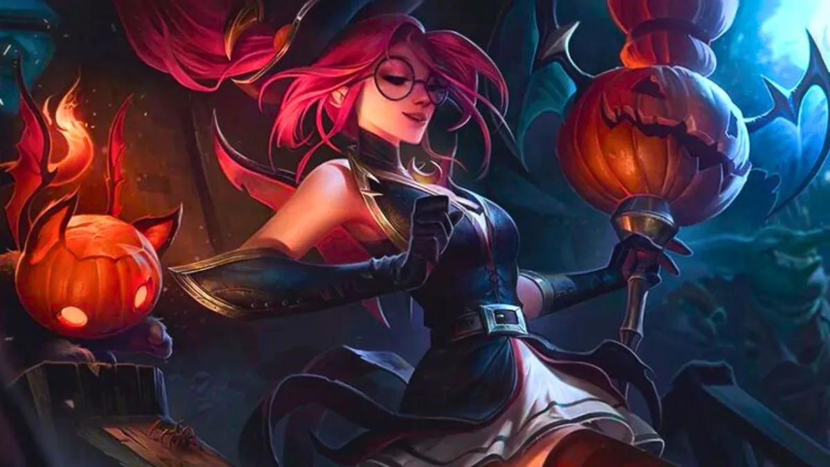 Janna in her bewitching halloween skin in League of Legends