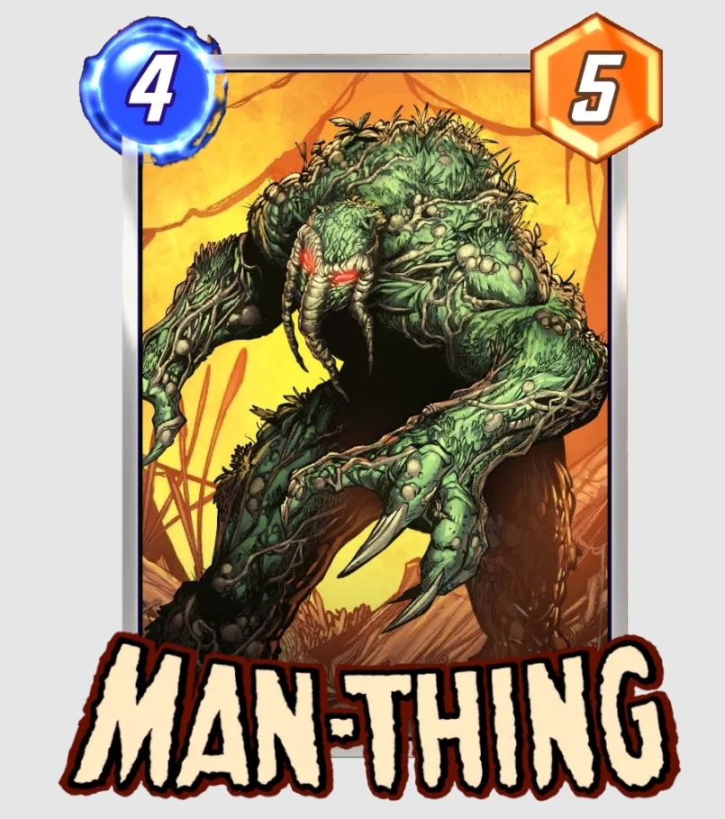 The Man-Thing card in Marvel Snap, a 4-cost, 5-power card.