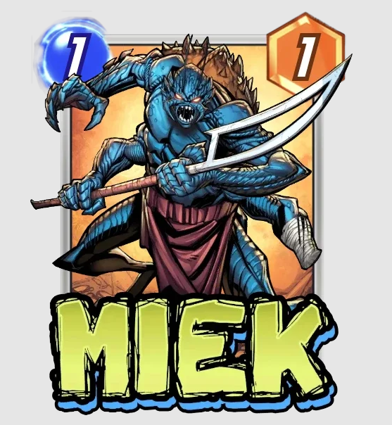 Marvel Snap card art for Miek.