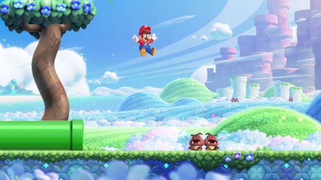 mario jumping in super mario wonder