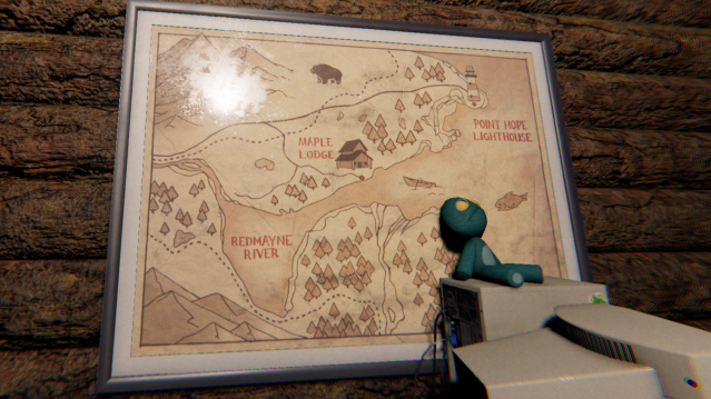 A map on the Maple Lodge Campsite map which has Point Hope Lighthouse drawn on it. 