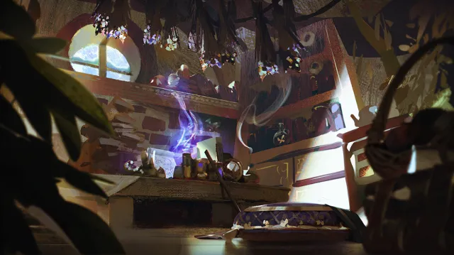 A room full of potions, books, and magic in League's world.