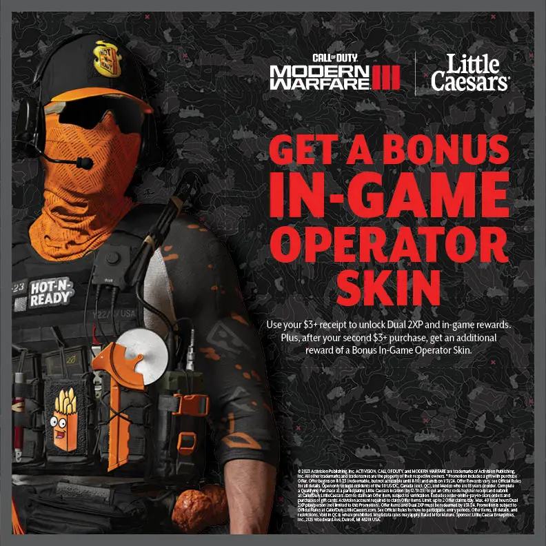 An image of the Little Caesars MW3 operator skin.